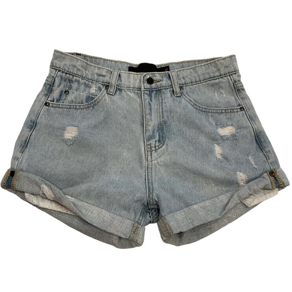 T by Alexander Wang Distress Denim Shorts Size 26 - Picture 1 of 13